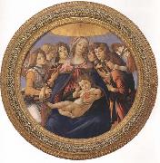 Sandro Botticelli, Madonna and child with six Angels or Madonna of the Pomegranate